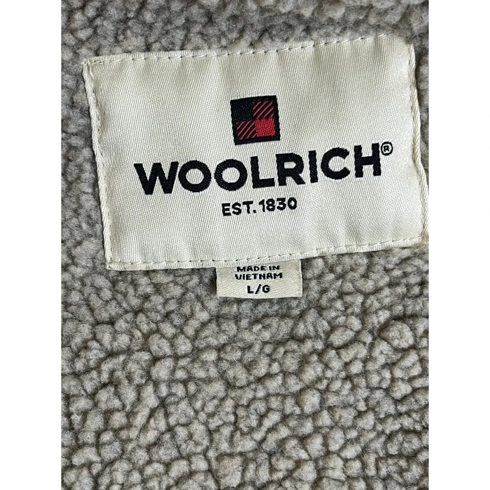 Woolrich Brown Canvas Sherpa‎ Lined Chore Rancher Barn Coat Mens Large